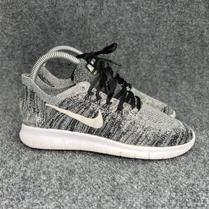 Nike Free RN Flykint 2017 Running Shoes Women's Size 6 Black White Oreo Athletic